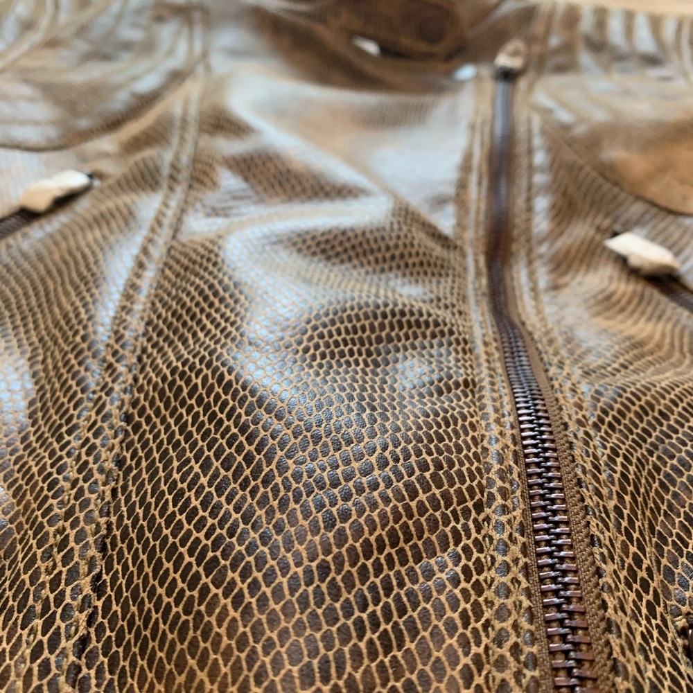 Fenix Snake Embossed Faux Leather Moto Jacket - Picture 12 of 14